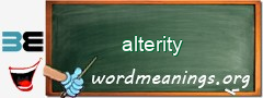 WordMeaning blackboard for alterity